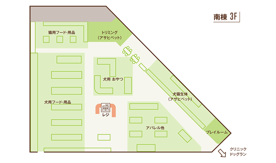ペットエコ トレッサ横浜店　フロアマップ